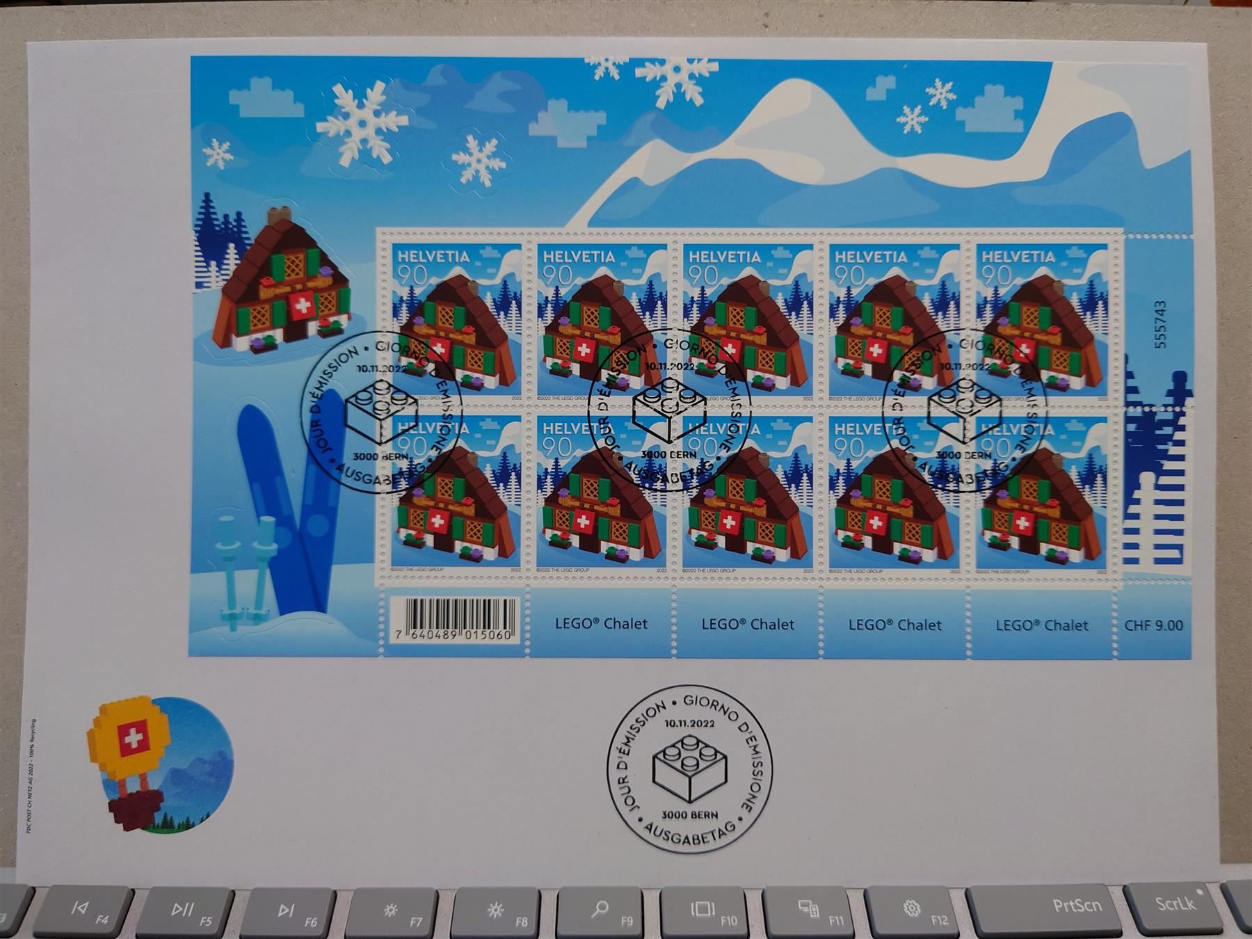 Tutti i francobolli: FDC Kleinbogen Lego Chalet mit Sticker! – Usato da Rickenbach SO venduto da Bytebull