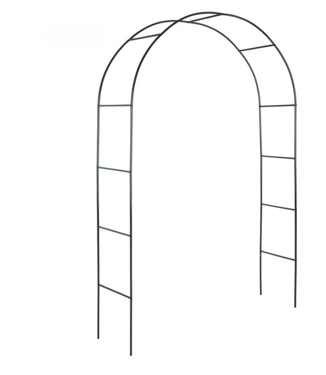 Gartenbogen Aus Metall - 240x250cm Rosenbogen Mit Pfählen, Schwarz