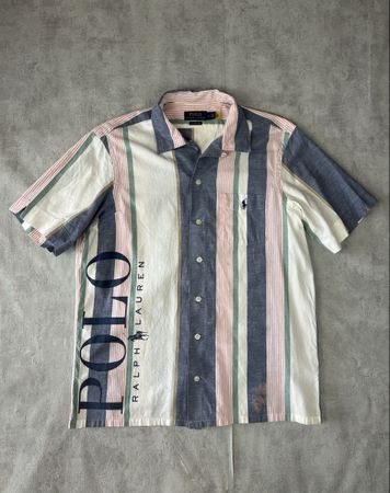 Chemise Polo Ralph Lauren Rayée Multicolore Grand Logo - M