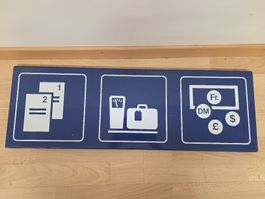 Vintage Exklusives Schweizer SBB Bahnhofs-Piktogramm Schild