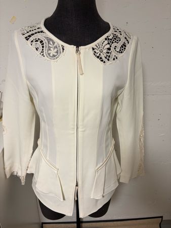 Jacket Ermanno Scervino white with lace details size 38