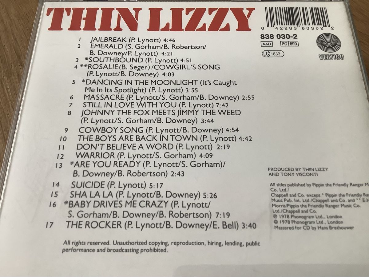 CD: Thin Lizzy - Live And Dangerous CD - – Usato da herzogenbuchsee venduto da HIFIANER 1
