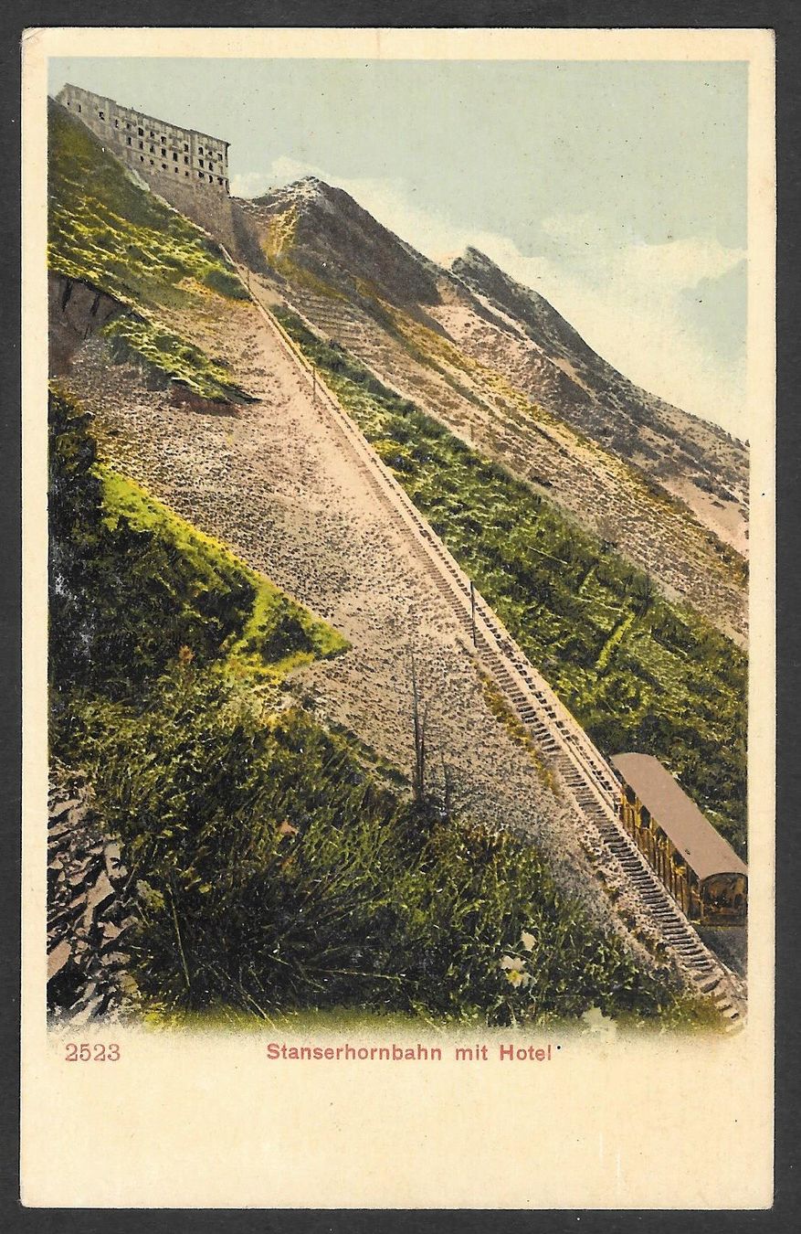 Cartoline postali: Stanserhornbahn mit Hotel – Usato da Olten venduto da clotaldi
