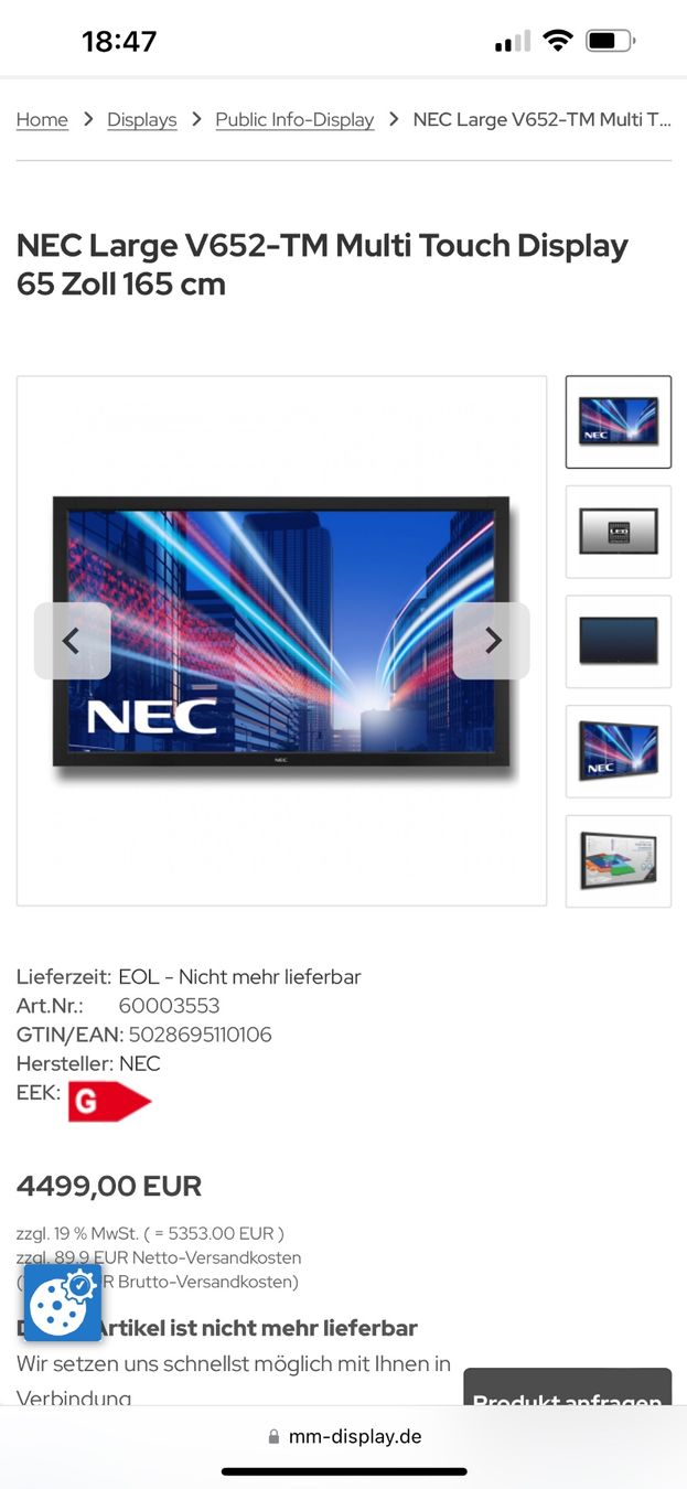 Nec Televisori: TV NEC 65Zoll – Usato da Zug venduto da Welcome22 1