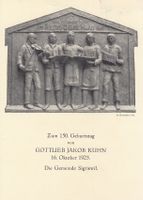 Sigriswil  BE -  150. Geburtstag v. Gottlieb J. KUHN 1 9 2 5