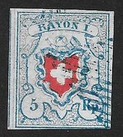 1851: Rayon 5 Rp.blau Nr.17II