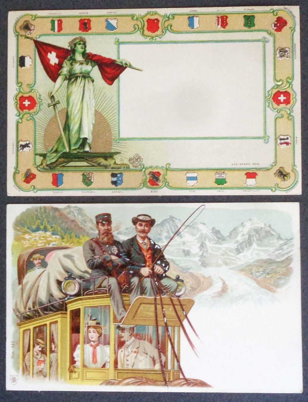 Cartoline postali: Env. 1900: Deux cartes lithographiées – Nuovo (secondo la descrizione) da Le Locle venduto da timbrettino