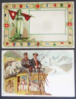 Env. 1900: Deux cartes lithographiées
