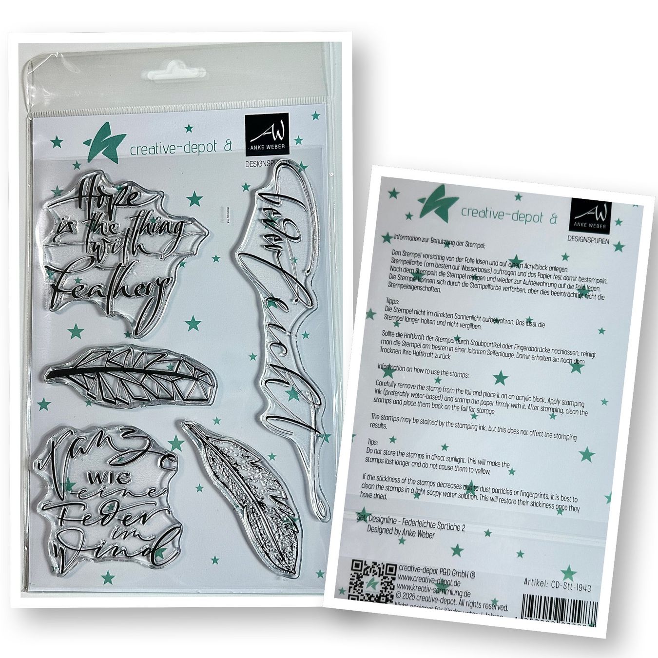 Timbri: Creative Depot Stempelset - Federleichte Sprüche 2 – Nuovo e nell'imballaggio originale da Eimeldingen venduto da My-little-Sunshine 1