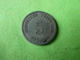 Dt. Reich 1876 E, 5 Pfennig
