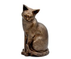 Katzen Figur mit Bronzepulver Kunst-Skulptur Kätzchen Mieze