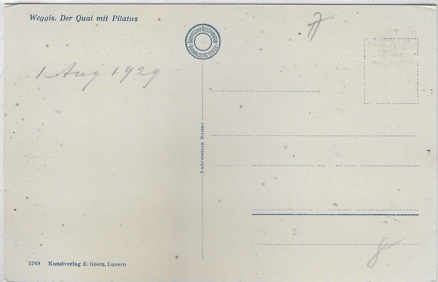 Cartoline postali: Weggis - Der Quai mit Pilatus - Dampfer – Usato da Ettingen venduto da Kartenplanet 1