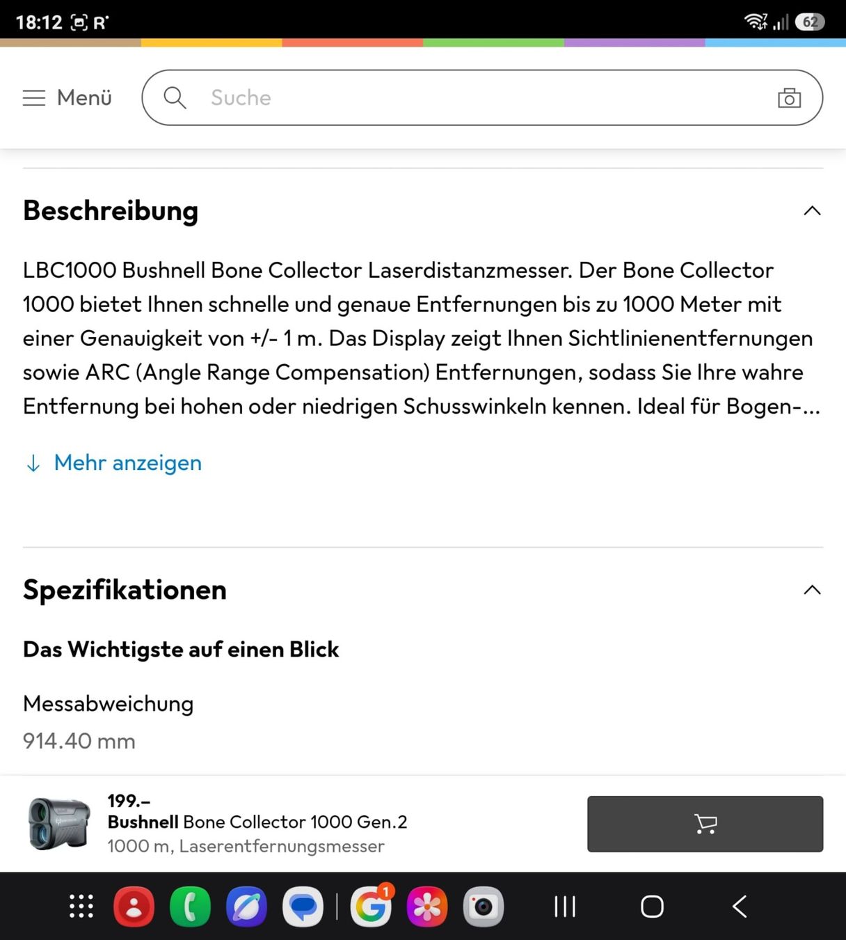 Misurare: LBC1000 Bushnell bone Collector Laserdistanzmesser – Nuovo e nell'imballaggio originale da Wikon venduto da Speedy_li 2