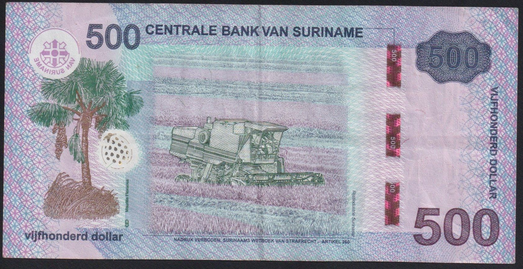 Banknoten: Suriname 500 Dollar 2024 – Gebraucht aus Brugg AG von banknoten_muesli 1