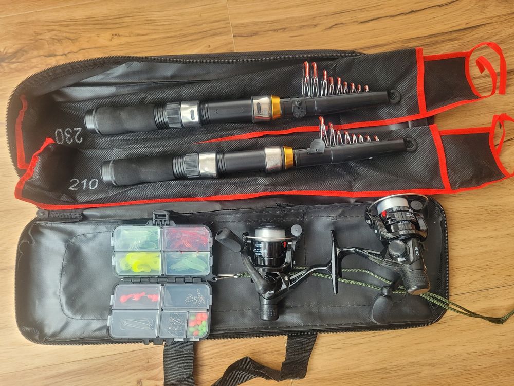 Angelset mit 2 kompletten Ruten 210cm + 230cm (Neu und originalverpackt ...