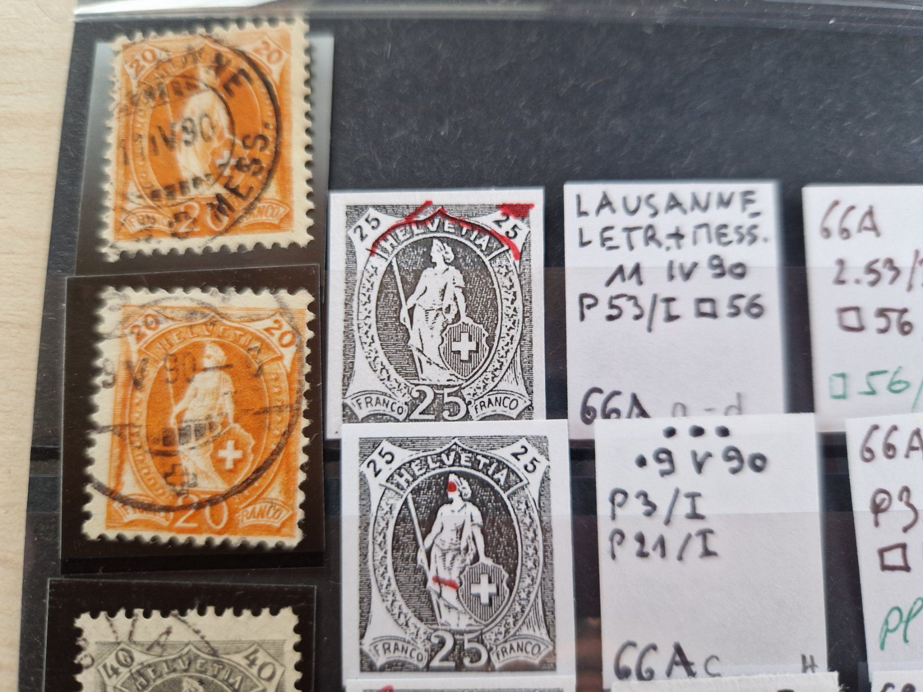 Tous les timbres: Stehende, verschiedene Plattenfehler, ab 1.- – D'occasion à Burgdorf par Glossy01 1