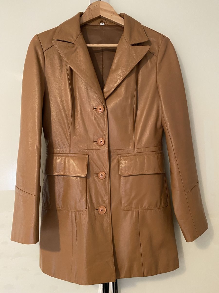 Cappotti: Leonardo Lederjacke - Beige Gr. 36 – Usato da Winterthur venduto da sony-6