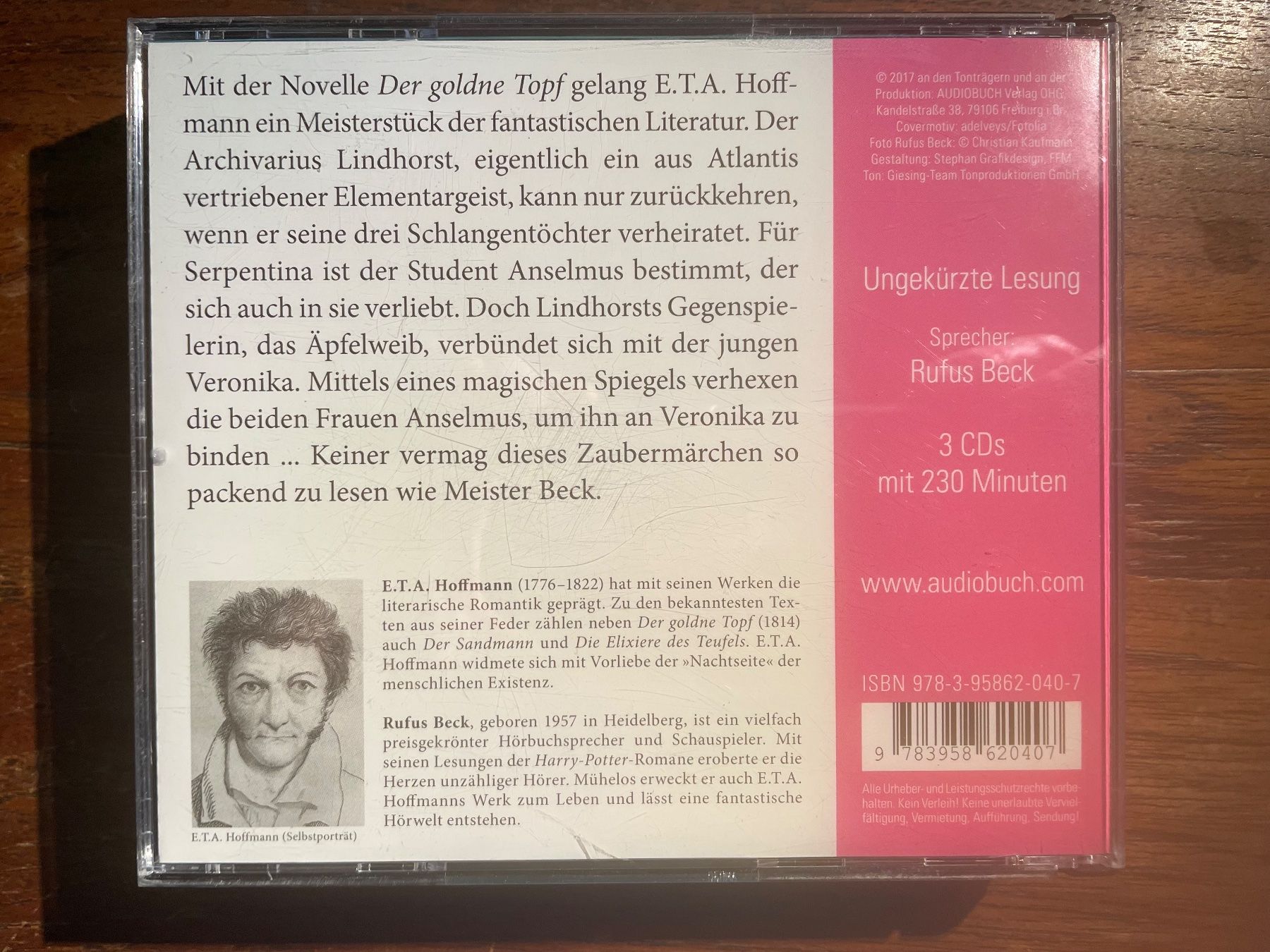 Hörbücher: E.T.A. Hoffmann CD Hörbücher: – Gebraucht aus Bern von Marcuse2004 1