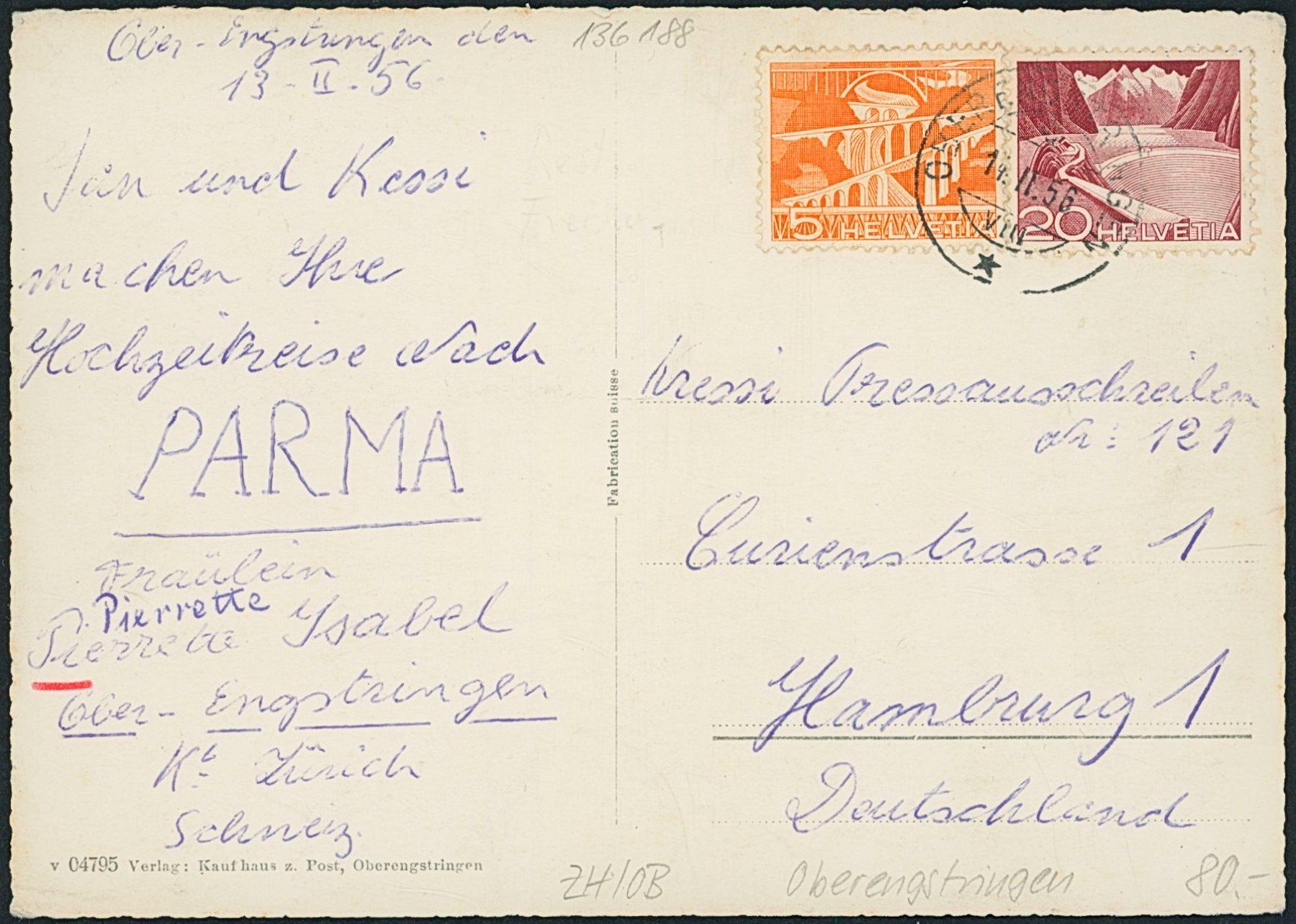 Cartoline postali: ZH Oberengstringen – Usato da Schindellegi venduto da leecollect 1