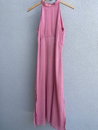 Rosa Maxikleid XS/S Rückenfrei Sommerkleid
