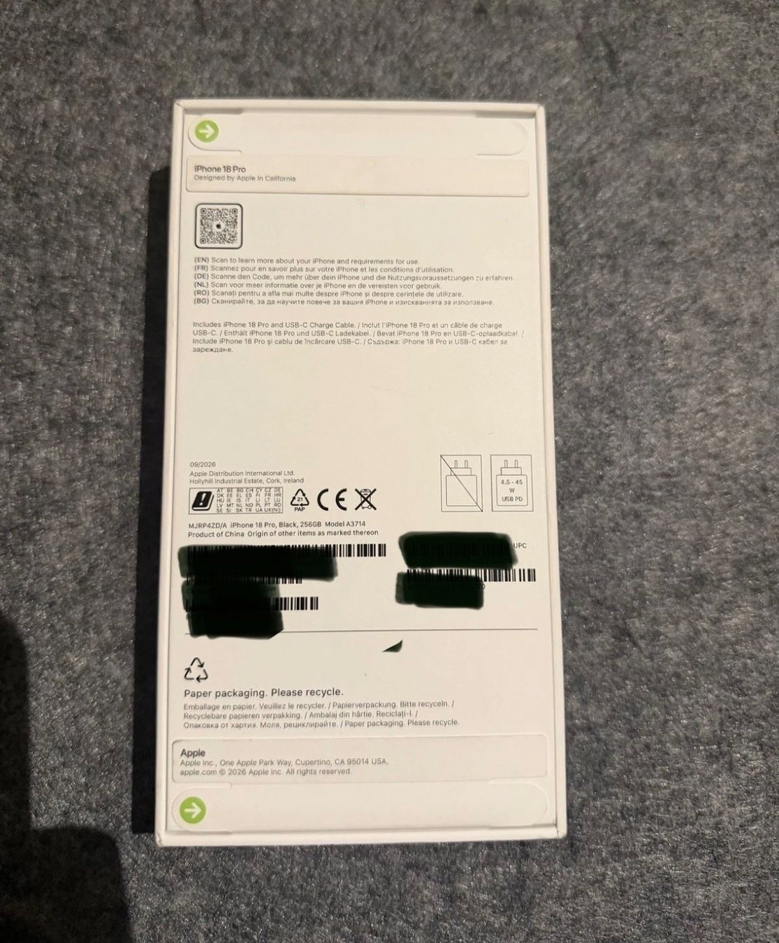 Apple Telefoni cellulari / Smartphones: iPhone 18 Pro Black !!!NEU!!! – Nuovo e nell'imballaggio originale da Kaiseraugst venduto da Kiwi180513 1