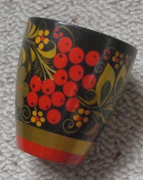 Tazze: HANDBEMALTER HOLZBECHER aus RUSSLAND – Nuovo (secondo la descrizione) da Bern venduto da Mekongbeach