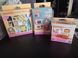 SYLVANIAN FAMILIES - classic telephone+microwave+breakfast