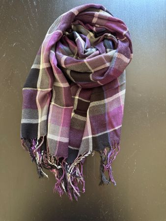 Warmer Herbst-Schal in Lila- und Grautönen, Top Zustand!