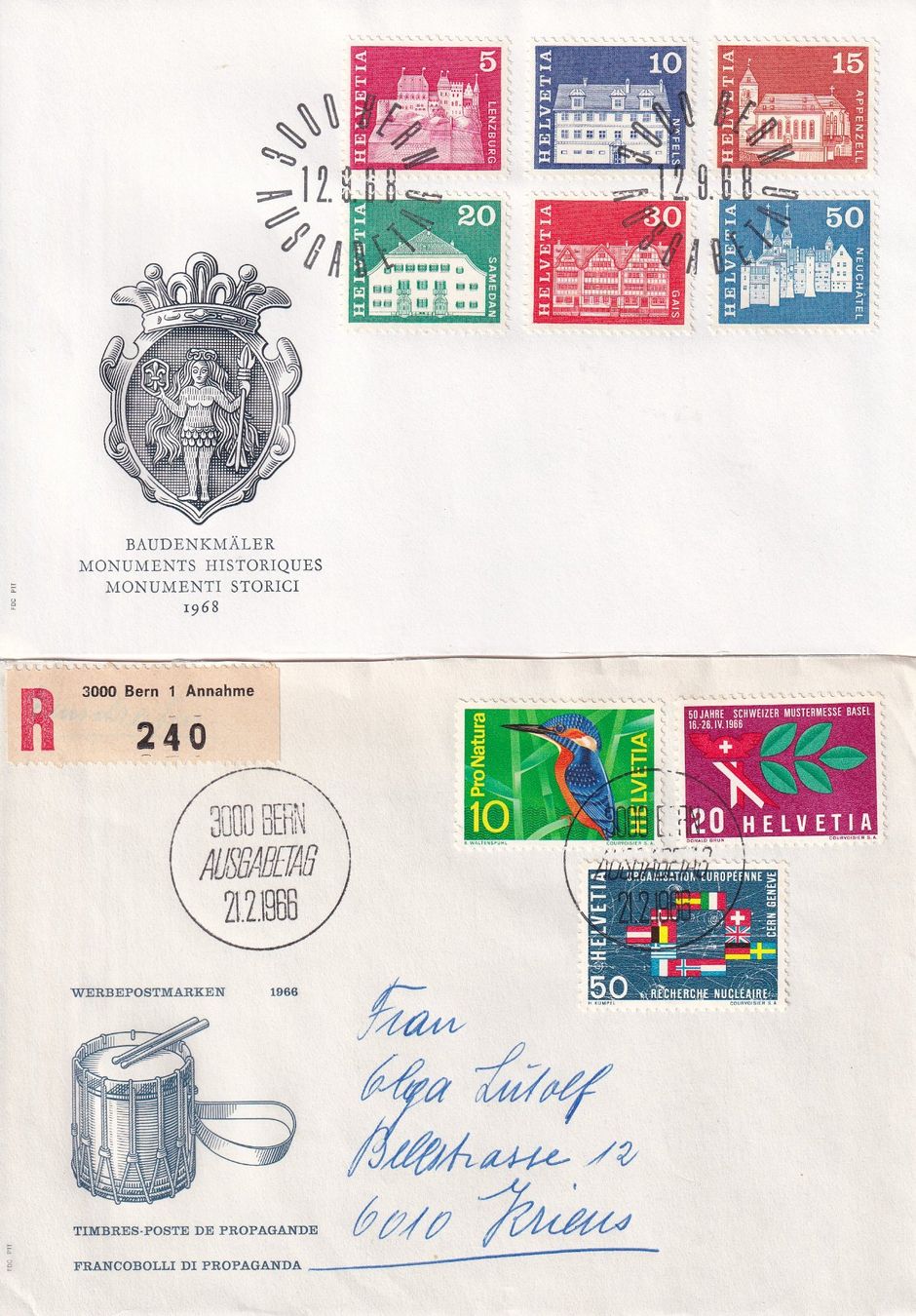 Tutti i francobolli: Lot 8 Briefe FDC 1966 - 1968 – Usato da Rossa venduto da becky05 1