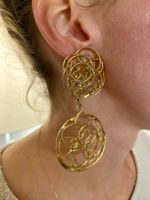 LAURENCE COSTE aus London Earrings Ohrring Silber Gold