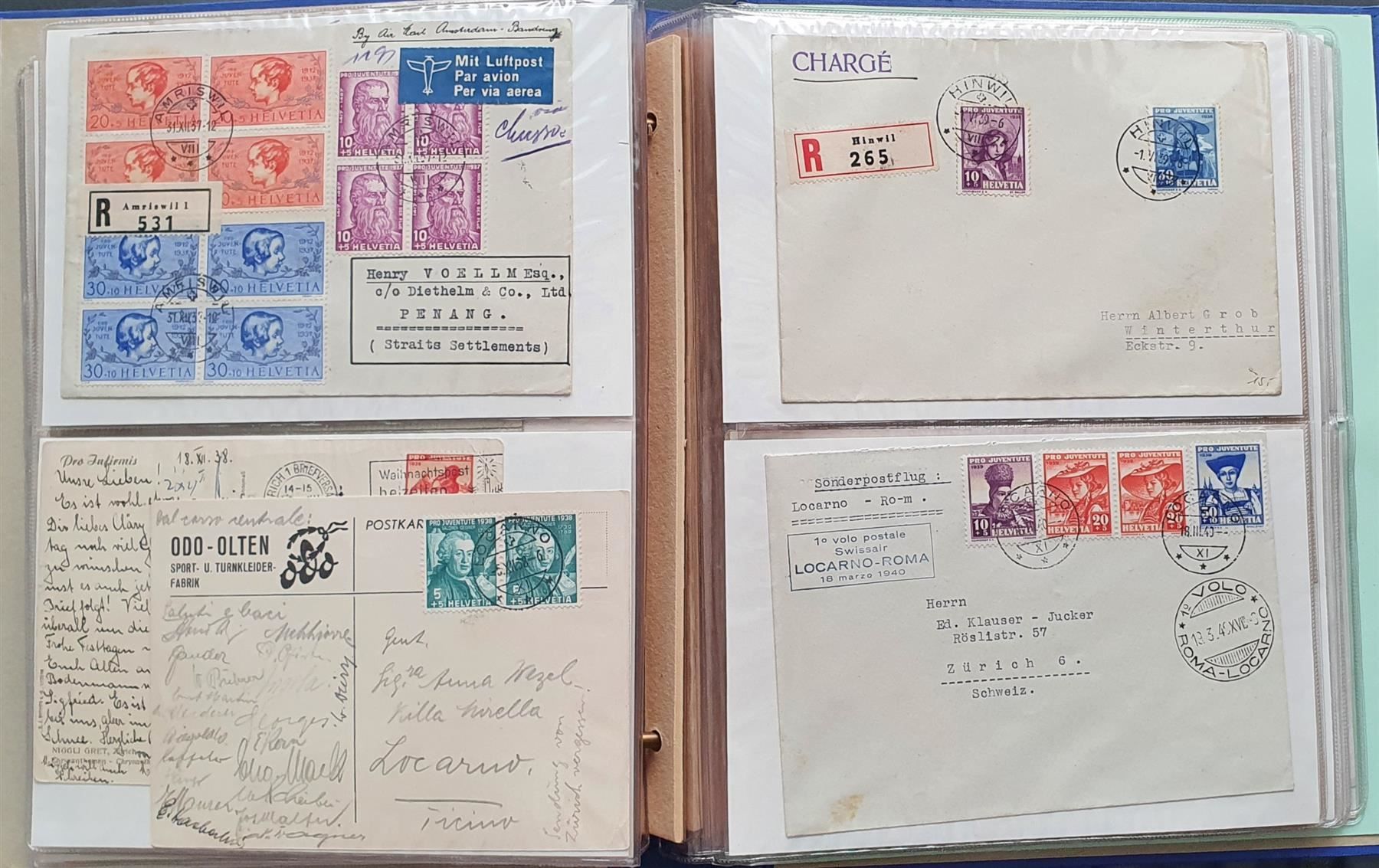 Alle Briefmarken: Posten von ca. 260 Belegen in 3 Alben – Gebraucht aus Kreuzlingen von Rschweiz1 8