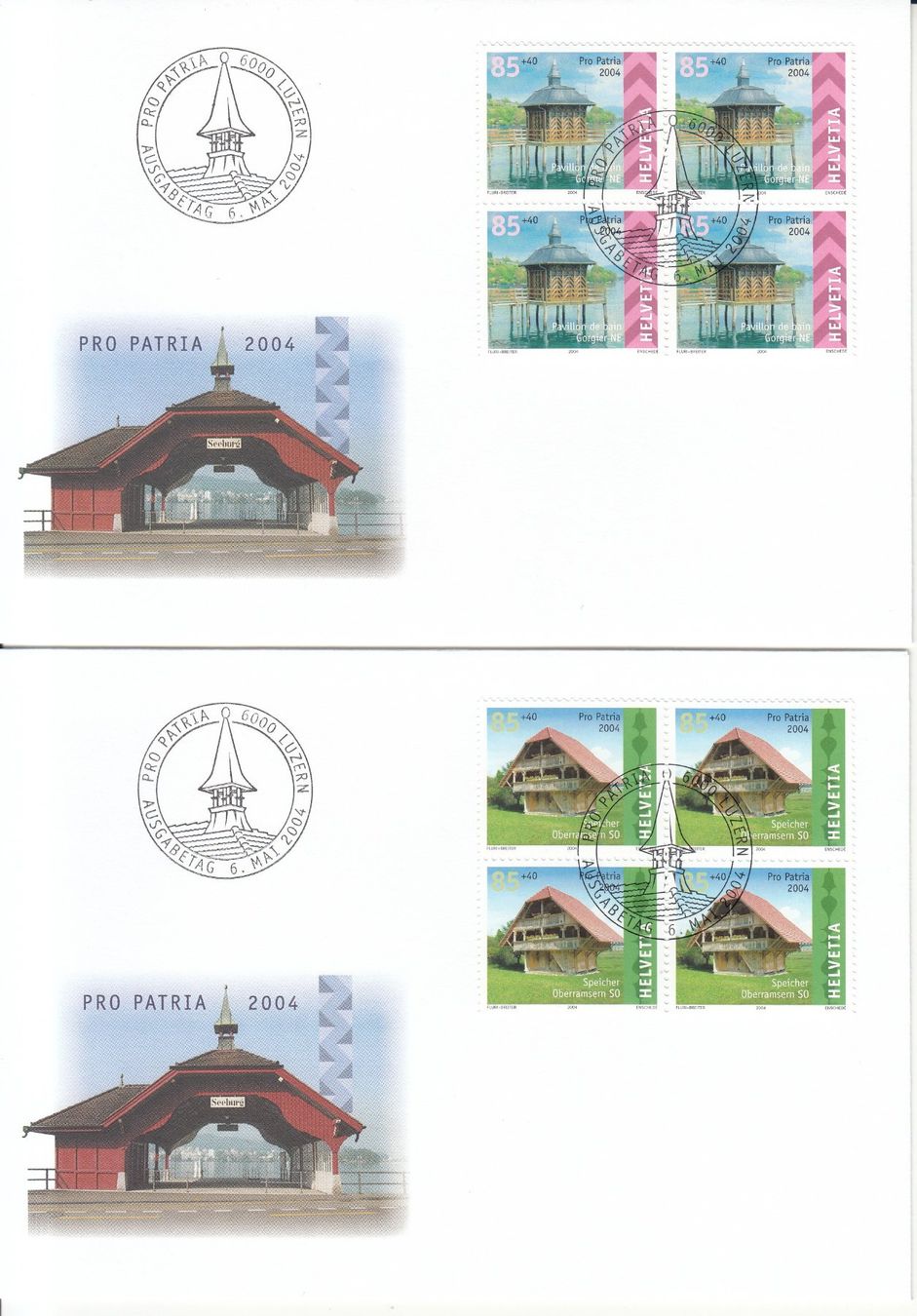 Alle Briefmarken: SBK B284 - B287 im 4er-Block mit ET – Gebraucht aus Bürglen TG von StampGraf 1