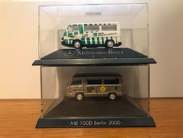 2x Herpa Mercedes 100 D Kleinbus