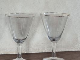 6 verre vintage, style art déco, bon état général, h. 10 cm.