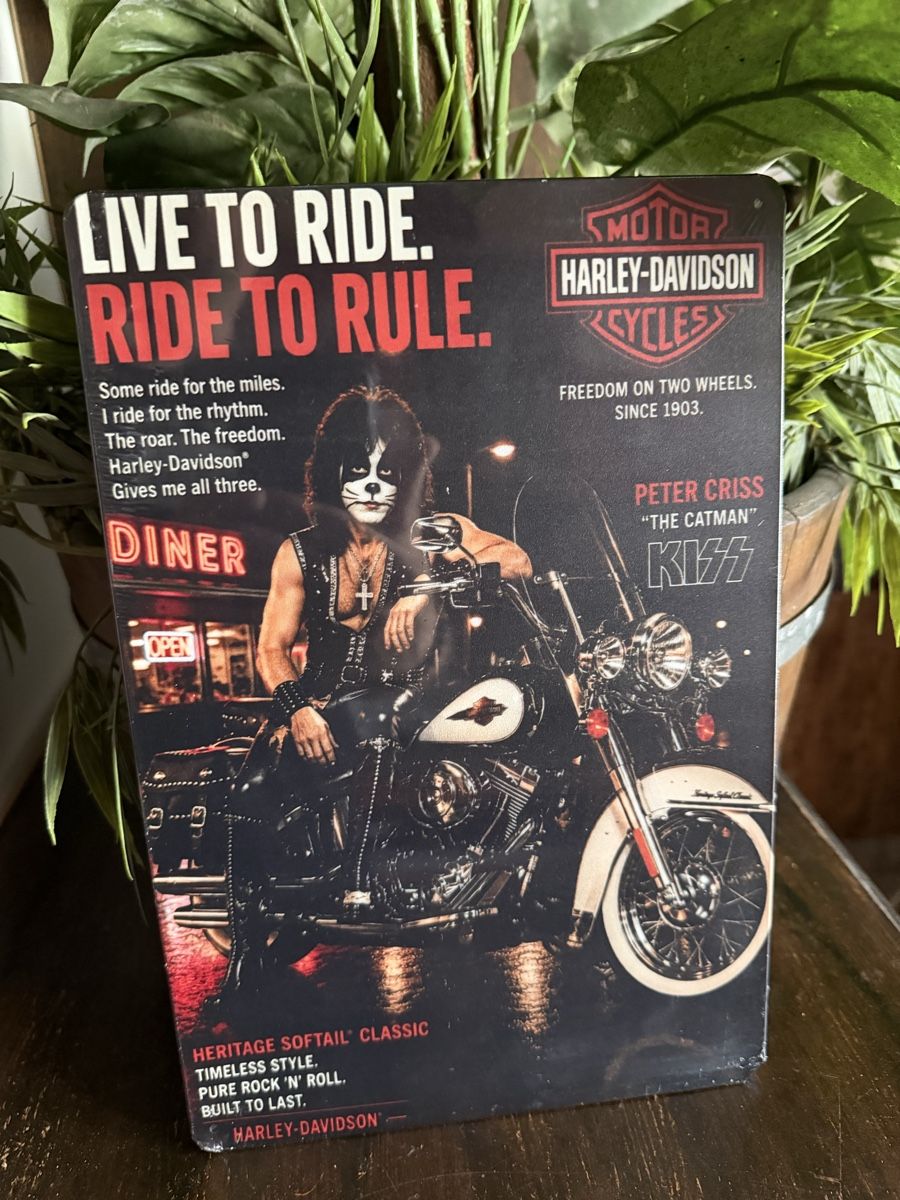 Harley-Davidson Schilder: KISS Blechschild US-Werbung, Peter Criss – Neu und originalverpackt aus Gundetswil von swisskiss02