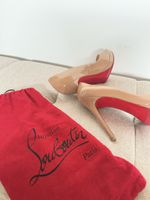 Christian Louboutin Nude Patent Leather Heels - Size 38