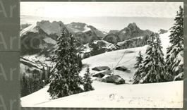 AK sw Gstaad BE Hornberg,Blick nach W ≈ 1947