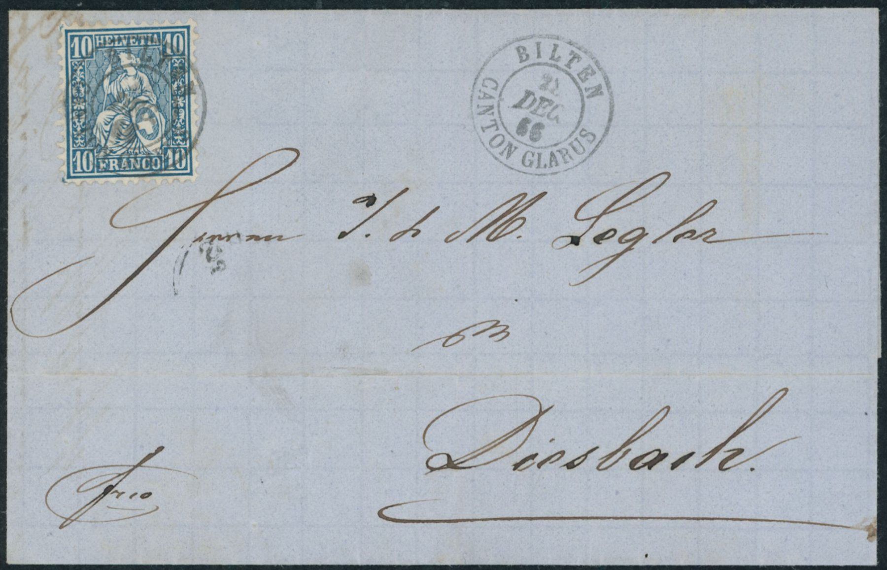 Alle Briefmarken: GL Bilten - Brief – Gebraucht aus Schindellegi von leecollect
