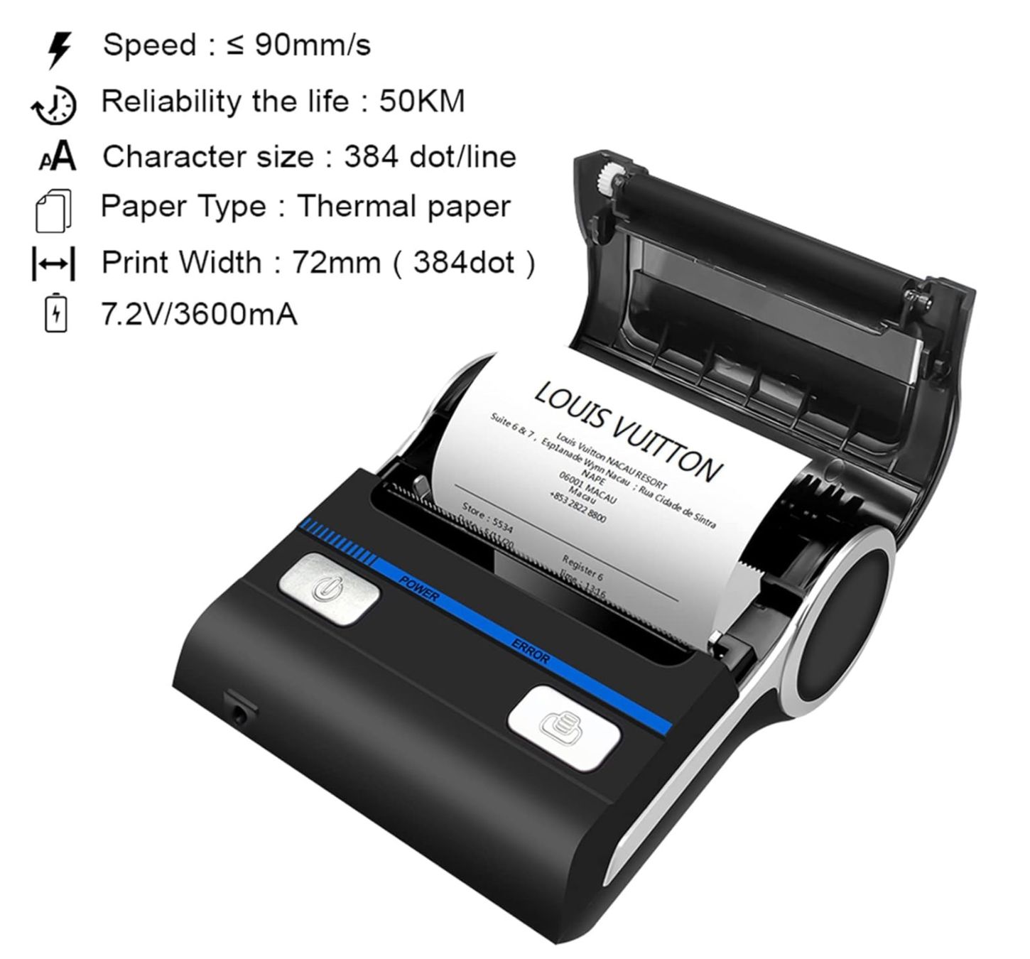 Drucker: Bluetooth Receipt Printers Wireless Thermal Printer 80mm POS – Neu und originalverpackt aus Bülach von StoreInShop.com 6