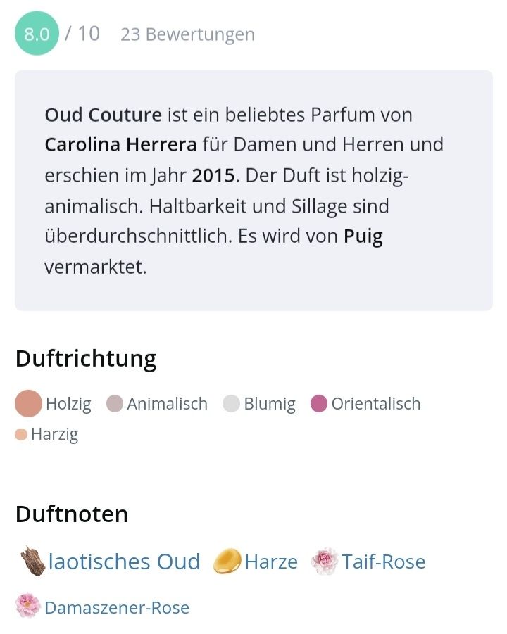 Carolina Herrera Profumi & Eau de Toilette: 2 ml OUD COUTURE CAROLINA HERRERA ABFÜLLUNG – Nuovo (secondo la descrizione) da St. Gallen venduto da CaliSunshine 3