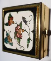 CLOISONNÉ DOSE,-ANTIK, SEHR SCHÖNE MOTIVE !, HAND GEMACHT,--