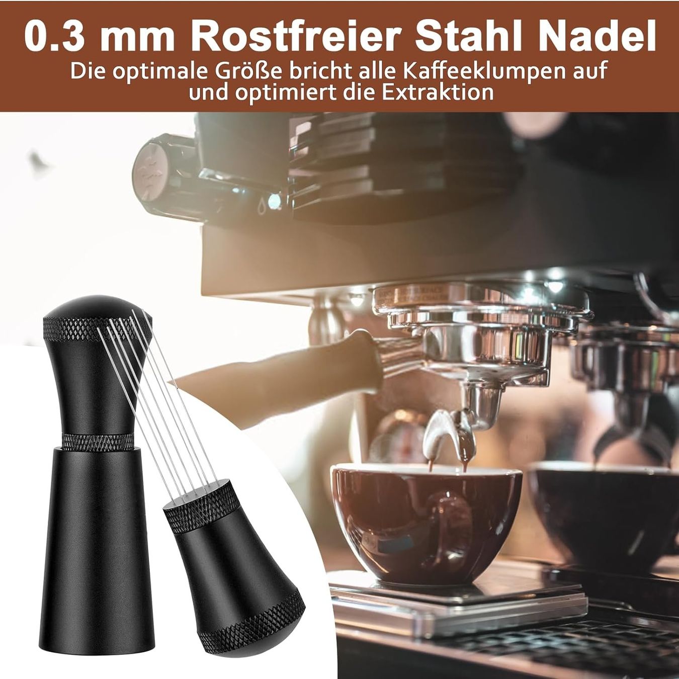 Macchine per caffè & Macchine per espresso: Wdt Tool Kaffee Distributor mit Ständer mit 7 Espresso Nadel – Nuovo (secondo la descrizione) da Thun venduto da thunshop 7