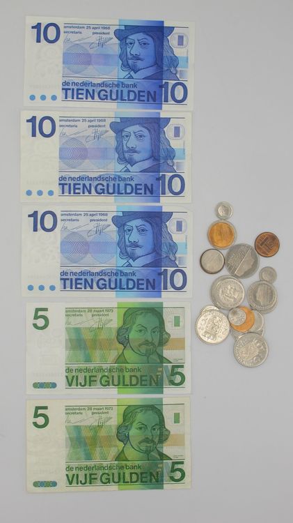 9 Niederländische Gulden Banknoten – Reproduktion, Ausgabe 1909–1924, 10–1000 Gulden, Beidseitig Bedruckt