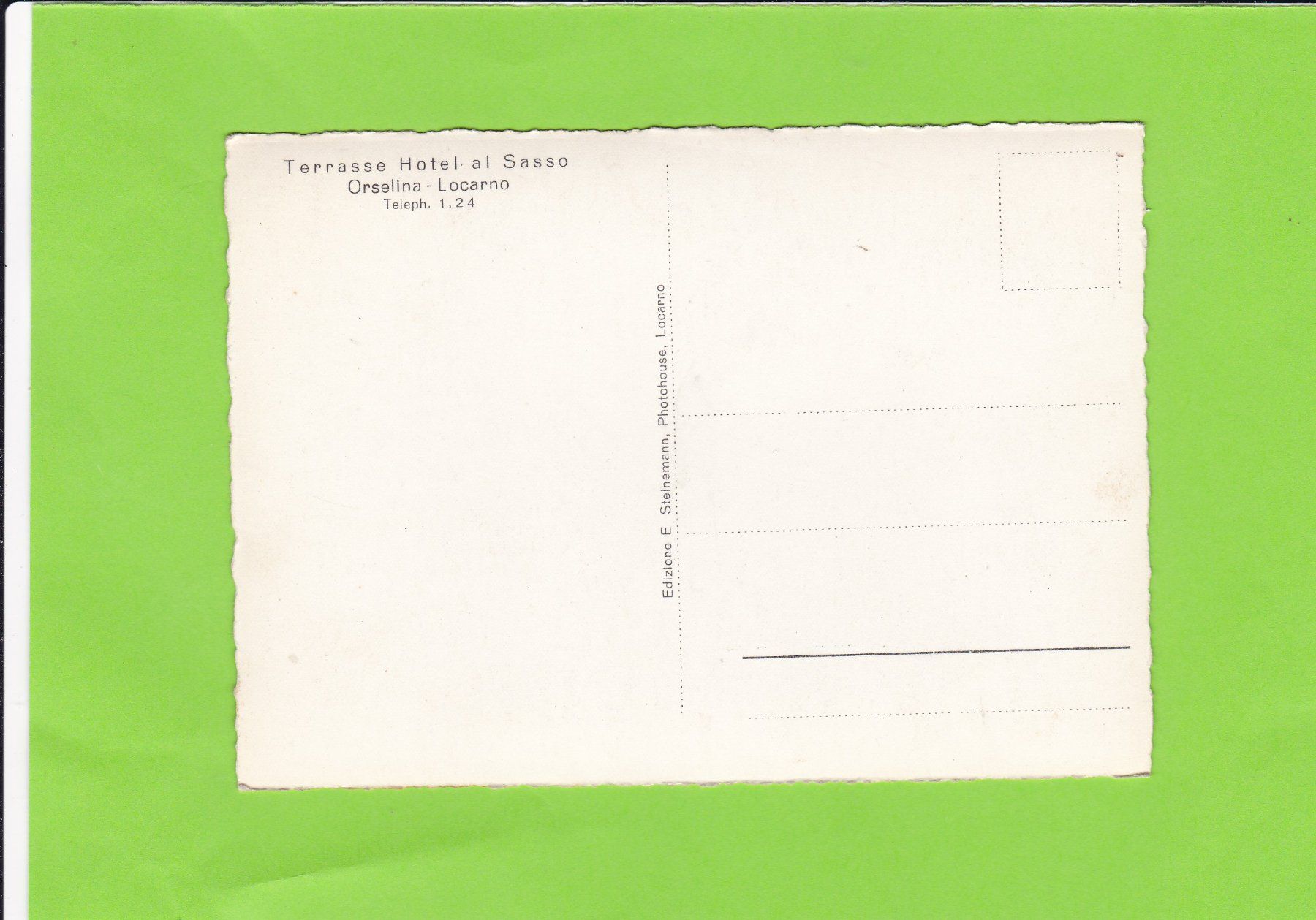 Cartoline postali: Orselina, Hotel al Sasso – Usato da St. Peterzell venduto da neckertal 1
