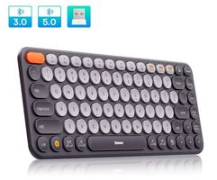 Baseus Mini Tastatur Bluetooth + 2.4 / 5 GhZ, kabellos