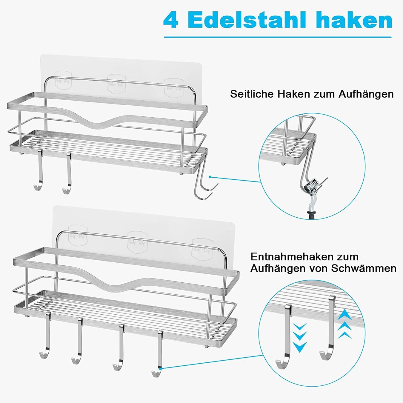 Supporti a parete: Duschkorb Duschablage Edelstahl Ohne Bohren: 2 Pack – Nuovo e nell'imballaggio originale da Nuglar venduto da SaleRitter 5
