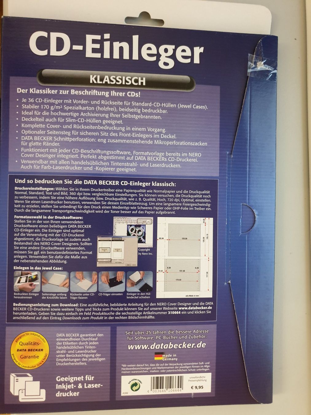Papier: CD-Einleger Klassisch - Data Becker – Neuf avec emballage d'origine à Reinach AG par Amroch 4
