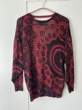 Desigual Feinstrickpullover mit Cut-out & Mandalamuster Gr S