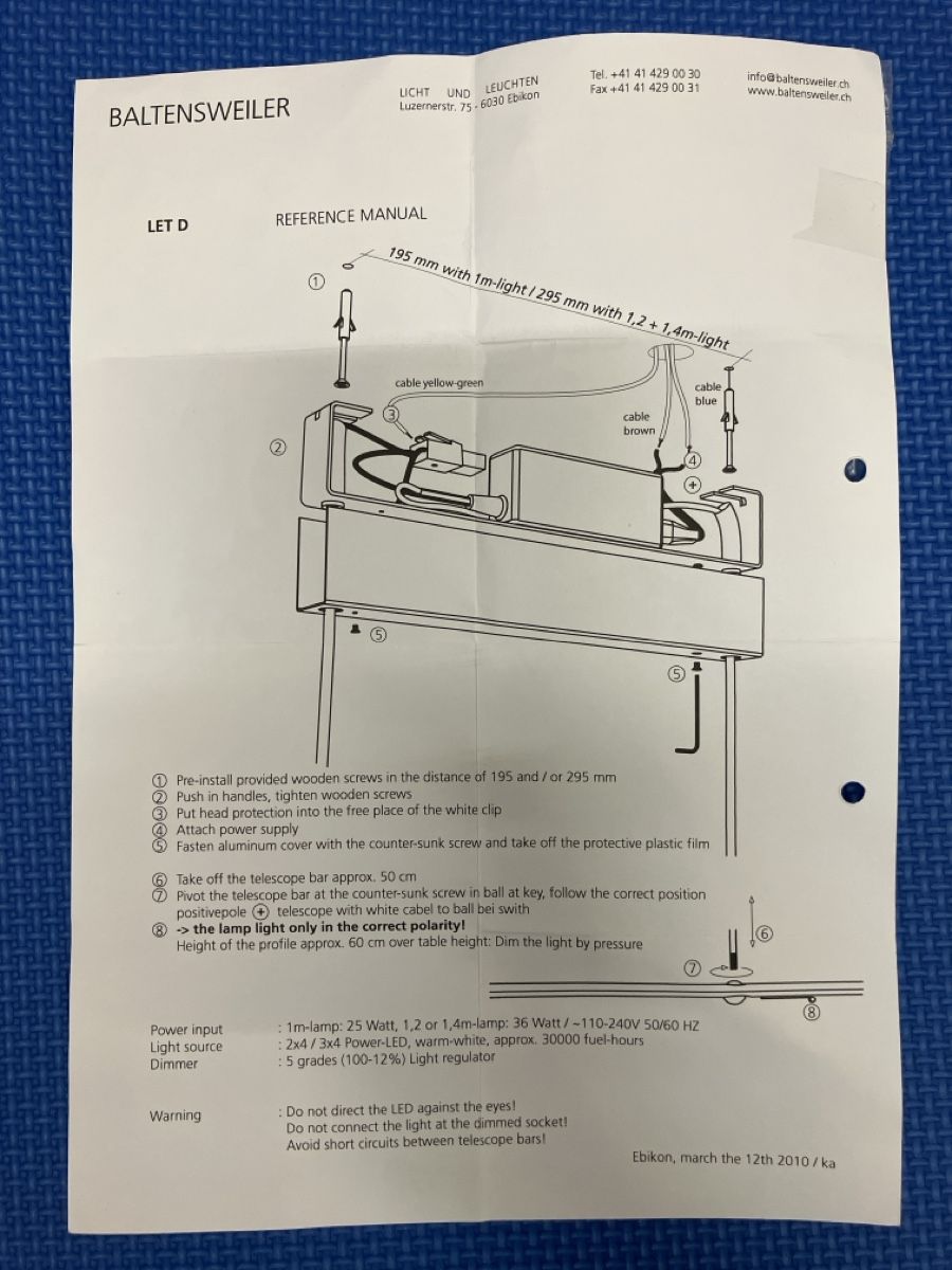 Baltensweiler Lampen: Baltensweiler LET D 140 – Gebraucht aus Wettingen von BAG4478 5