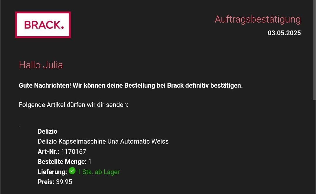 Delizio Macchine per caffè & Macchine per espresso: Delizio Kaffeemaschine + Kapseln – Nuovo (secondo la descrizione) da Latterbach venduto da d_julia_vom_oberland 4